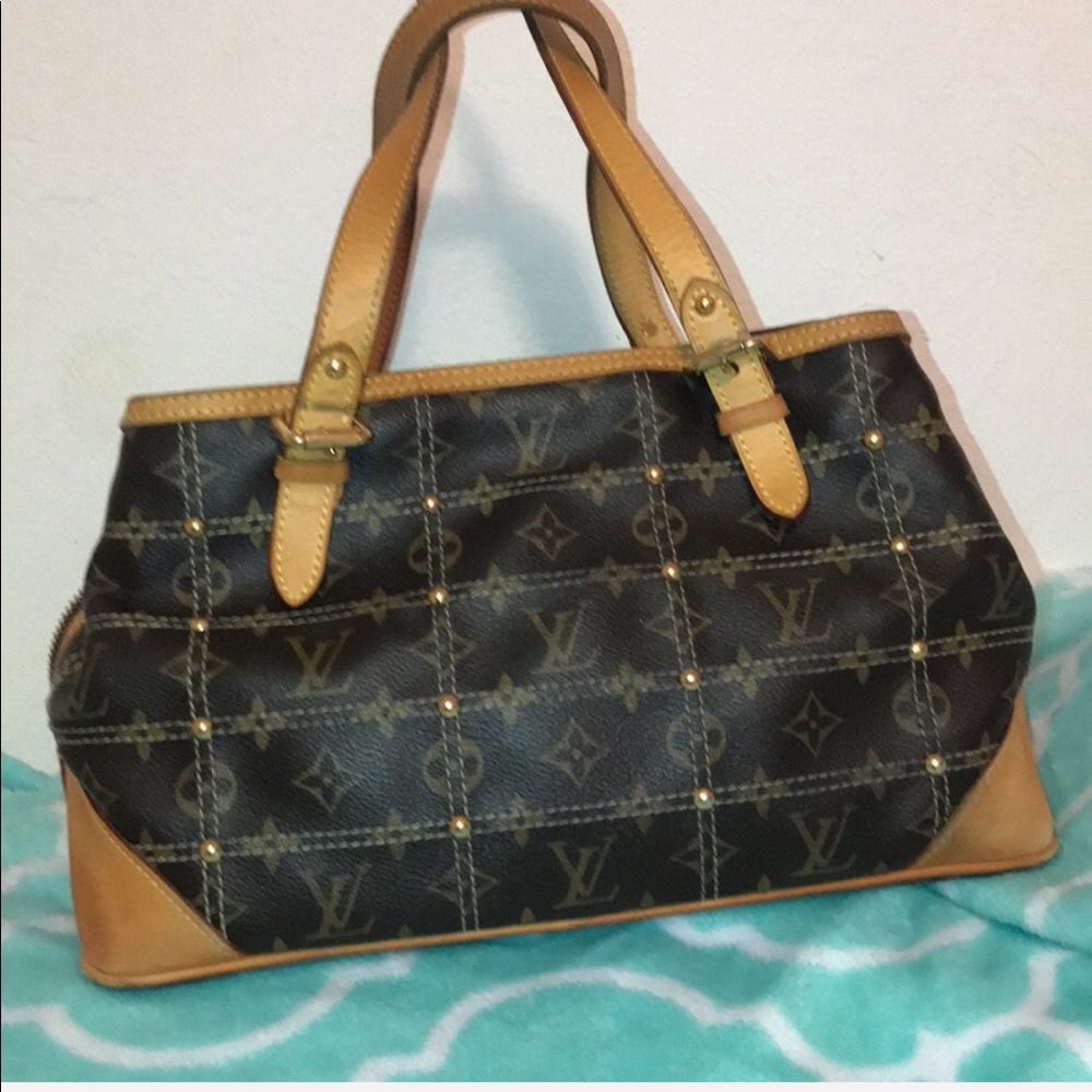 Limited Edition Authentic Louis Vuitton Monogram Rivet Brown Handbag - Picture 2 of 8